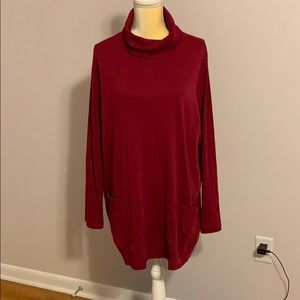 Red cowl neck top NWT
